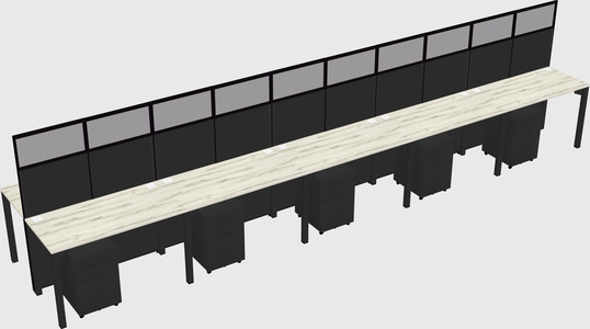 Shared rectangular cubicle
