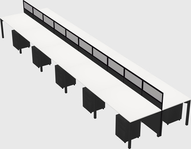 Shared rectangular cubicle