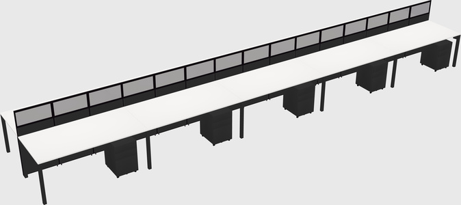Shared rectangular cubicle