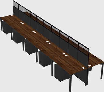 Shared rectangular cubicle