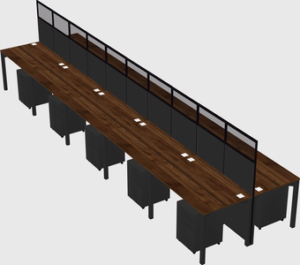 Shared rectangular cubicle