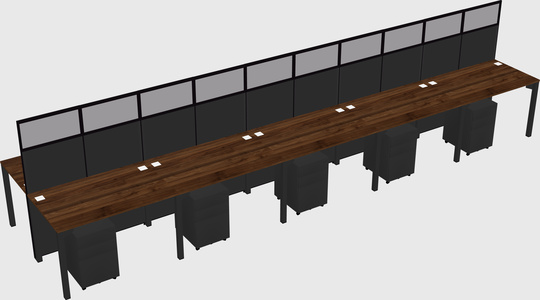 Shared rectangular cubicle