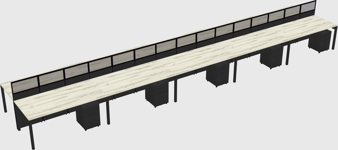 Shared rectangular cubicle
