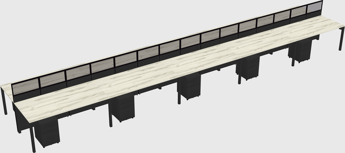 Shared rectangular cubicle