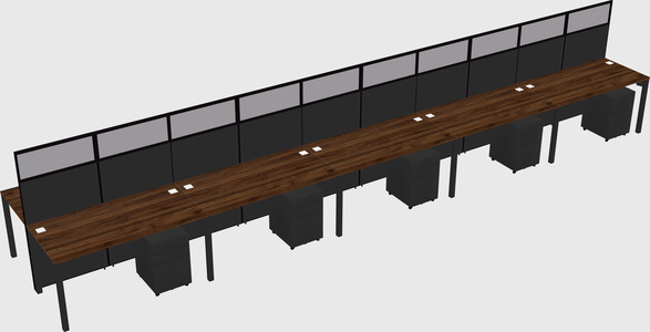 Shared rectangular cubicle