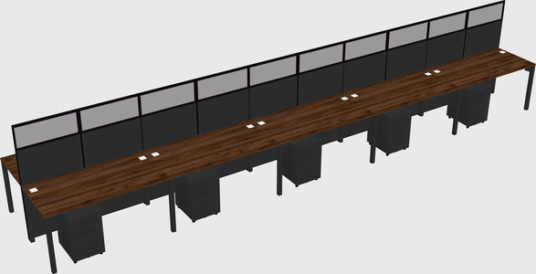 Shared rectangular cubicle