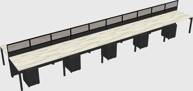 Shared rectangular cubicle