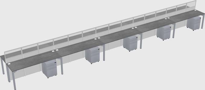 Shared rectangular cubicle