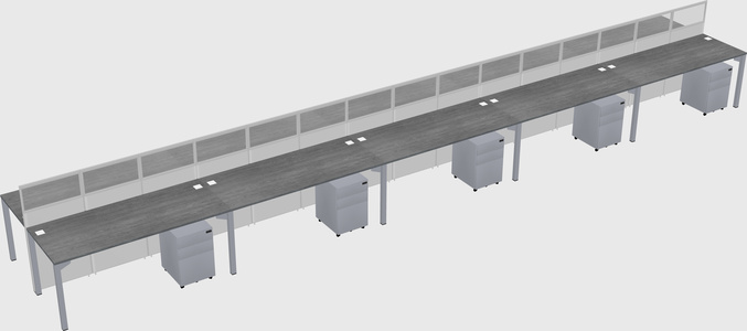 Shared rectangular cubicle
