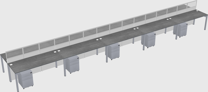 Shared rectangular cubicle