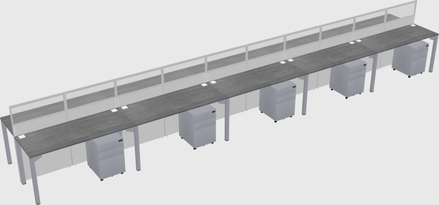 Shared rectangular cubicle