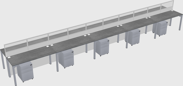 Shared rectangular cubicle
