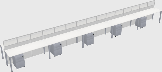 Shared rectangular cubicle