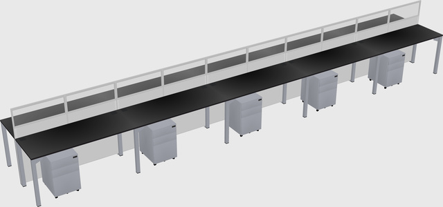Shared rectangular cubicle
