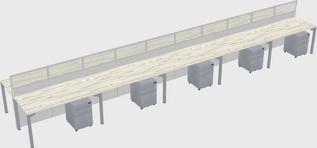 Shared rectangular cubicle