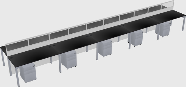 Shared rectangular cubicle
