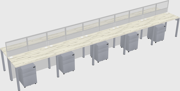 Shared rectangular cubicle
