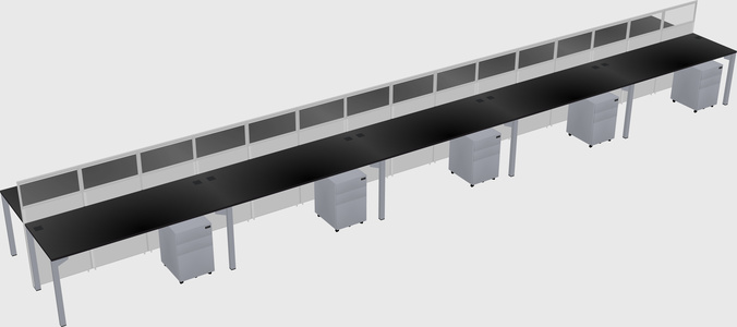 Shared rectangular cubicle