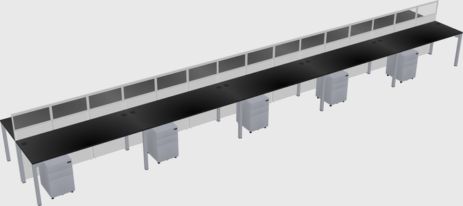Shared rectangular cubicle