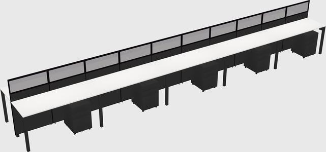 Shared rectangular cubicle