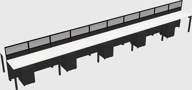 Shared rectangular cubicle