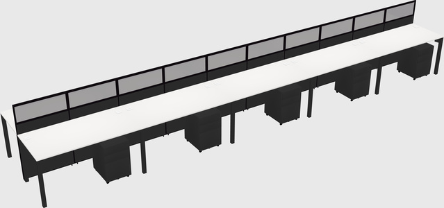 Shared rectangular cubicle