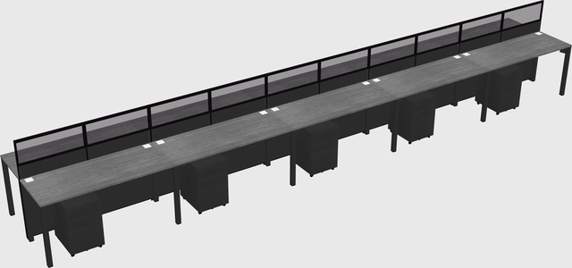 Shared rectangular cubicle