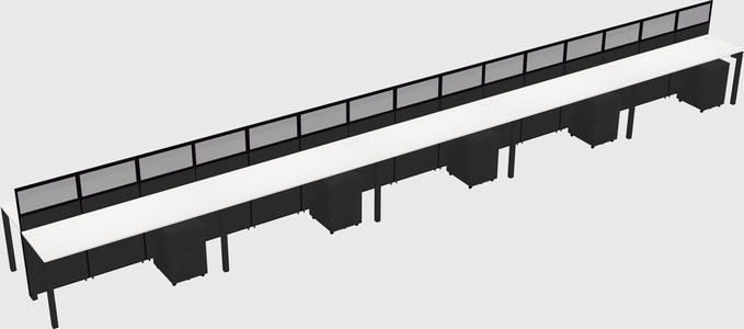 Shared rectangular cubicle