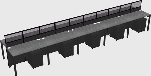 Shared rectangular cubicle
