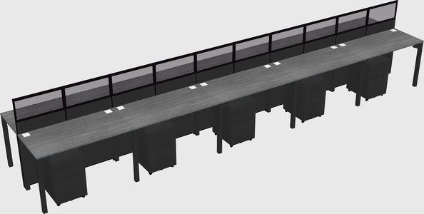 Shared rectangular cubicle