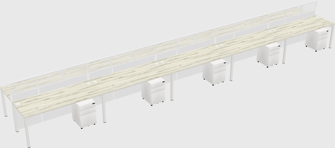 Shared rectangular cubicle