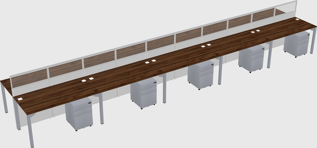 Shared rectangular cubicle