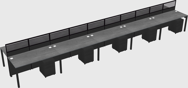 Shared rectangular cubicle