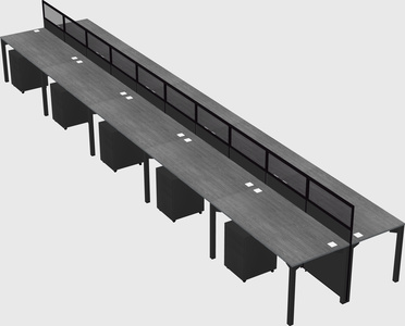 Shared rectangular cubicle