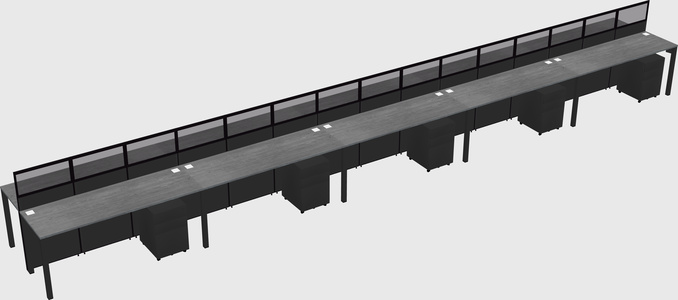 Shared rectangular cubicle