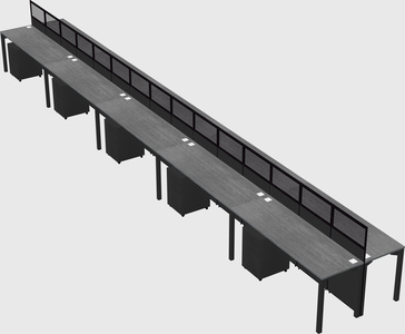 Shared rectangular cubicle