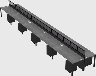 Shared rectangular cubicle