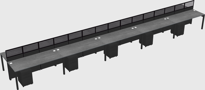 Shared rectangular cubicle