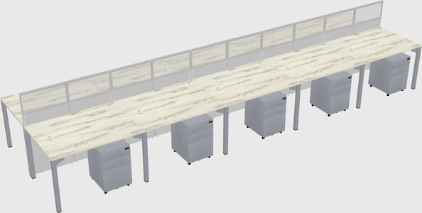 Shared rectangular cubicle