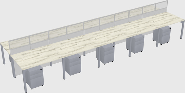 Shared rectangular cubicle