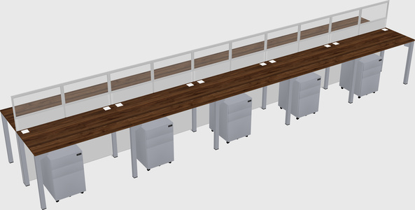 Shared rectangular cubicle