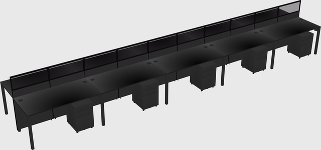 Shared rectangular cubicle