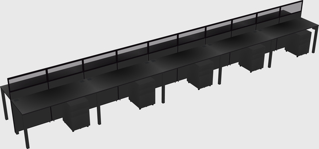 Shared rectangular cubicle