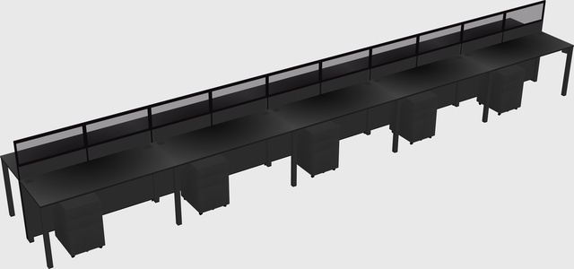 Shared rectangular cubicle