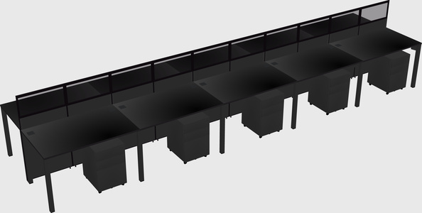 Shared rectangular cubicle