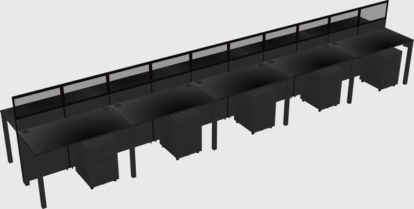 Shared rectangular cubicle
