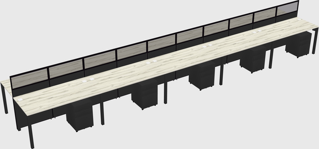Shared rectangular cubicle