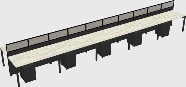 Shared rectangular cubicle