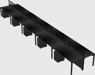 Shared rectangular cubicle