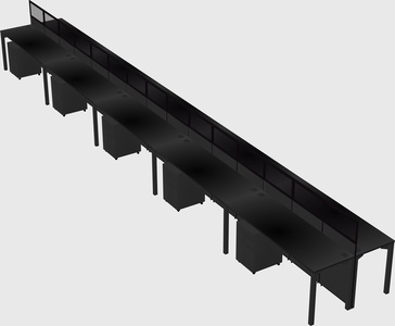 Shared rectangular cubicle